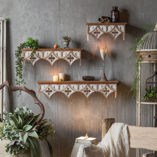 Estante Decorativo Floral Estilo Pastoral para Pared