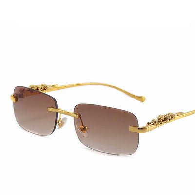 Gafas de Sol Cuadradas Retro Leopardo - Diseño Frameless Unisex - Image 7