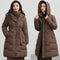 Abrigo Largo Ajustado con Capucha para Mujer - Diseño Invernal Elegante