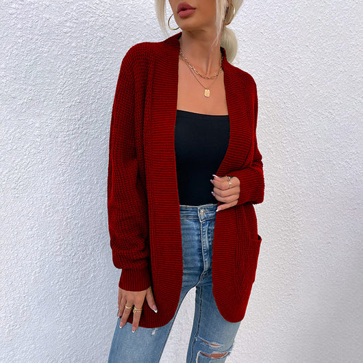 Suéter Tejido para Mujer con Bolsillos Curvos y Dobladillo Elegante - Image 8