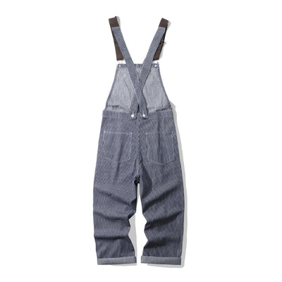 Pantalón de Trabajo Tipo Peto Canvas a Rayas para Leñador y Ferrocarril - Image 25