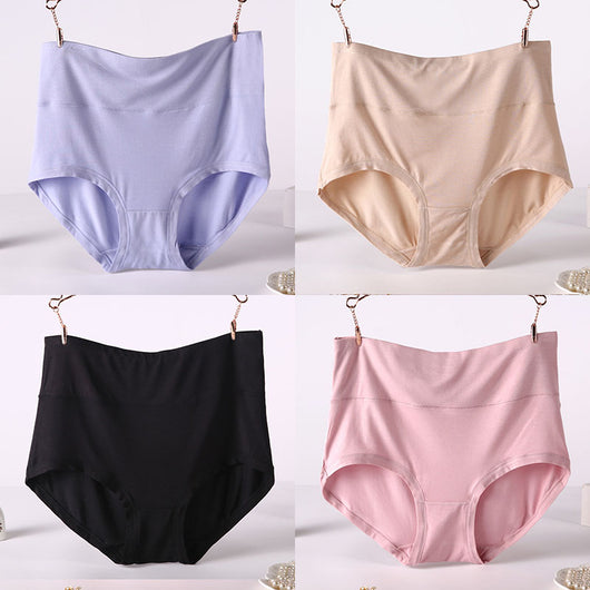 Pack 4 Pantaletas Cintura Alta Viscosa Suave Colores Lisos Mujer - Image 13
