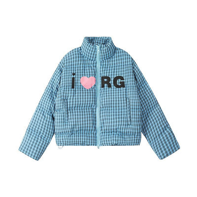 Chaqueta Corta de Algodón Estilo Retro Americano a Cuadros