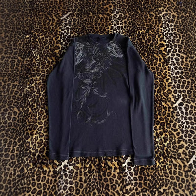 Sudadera Cuello Redondo Manga Larga Estilo Urbano Dark con Estampado - Image 4