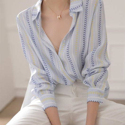 Blusa Mujer Rayas Verticales Contraste de Colores