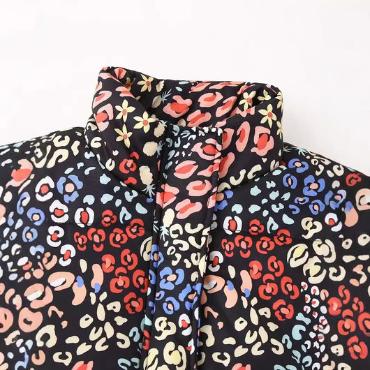 Chaqueta de Algodón Suelta con Cuello de Pie y Cierre - Image 2