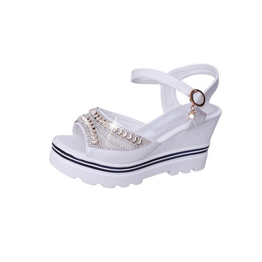 Sandalias Cuña Mujer Verano Piedras Brillantes Impermeables - Image 9