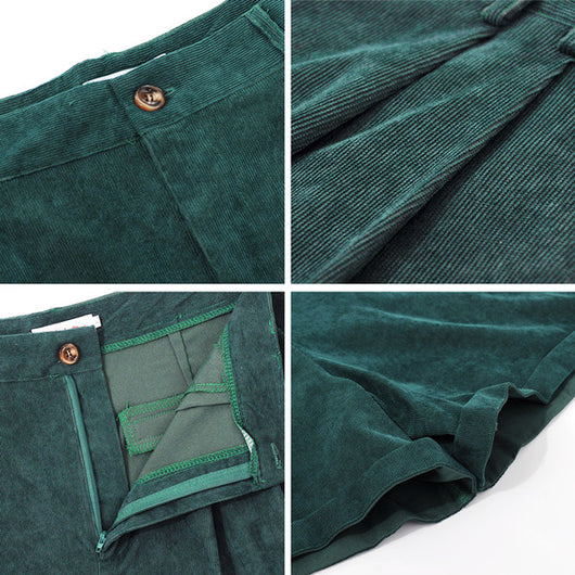 Pantalones de Niña Cintura Alta en Felpa Verde - Image 5