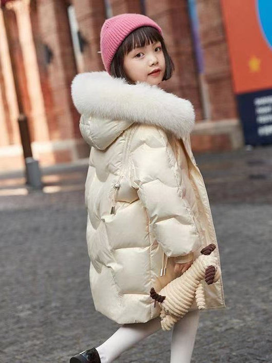 Abrigo Acolchado Talla Grande para Niña con Cuello de Lana - Invierno Cálido - Image 12
