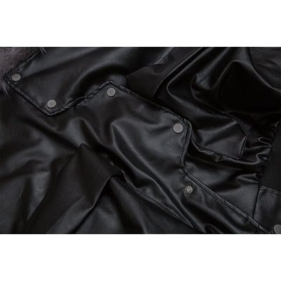 Abrigo Acolchado de Cuero PU Retro con Bolsillos Tridimensionales para Hombre - Image 4