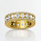 European And American-Estilo Hip-hop Micro-paved Three-row Faux Spinning Ring Dorado No 5