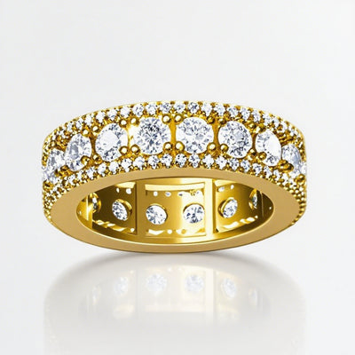 Anillo Hip-hop Giratorio de Tres Filas con Micro Pavé Estilo Europeo - Image 5