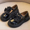 Zapatos Escolares Niña Cuero Negro Suela Blanda Estilo Británico