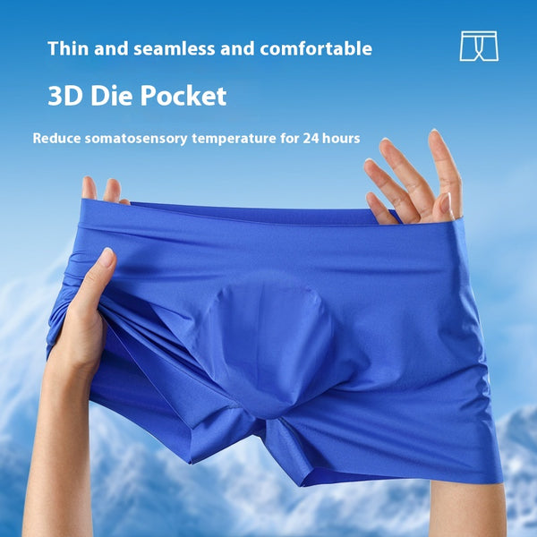 Bóxers de Seda Helada para Hombre - Cintura Media Color Sólido Verano