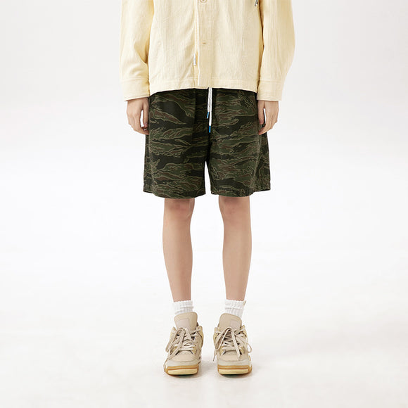 Shorts de Algodón Sueltos con Efecto Desgastado para Hombre
