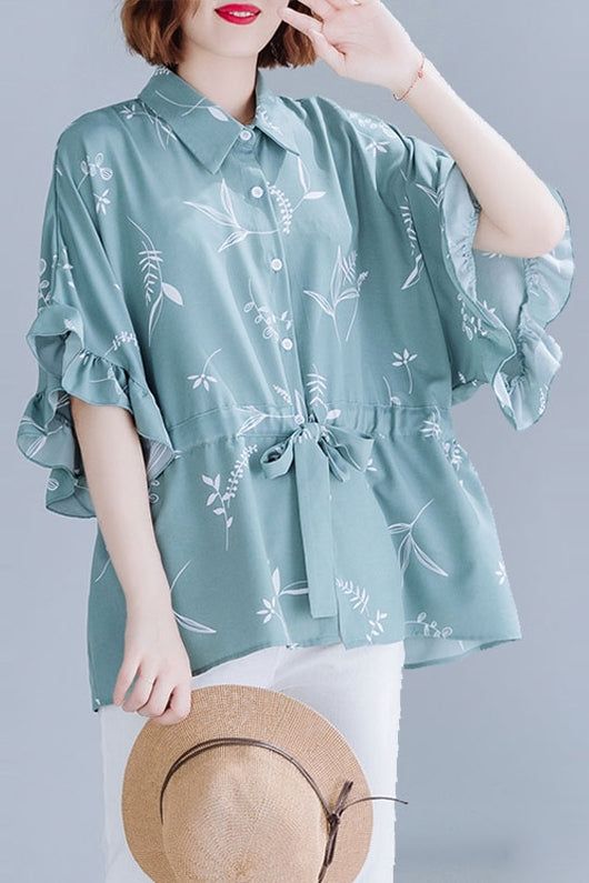 Blusa Holgada de Verano Talla Grande Princess Fat con Mangas Murciélago - Image 5