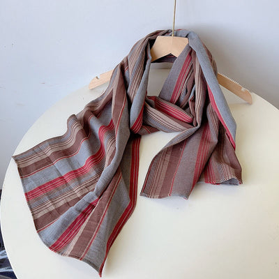 Bufanda Oversized de Lino y Cáñamo Gris Unisex - Versátil para Cualquier Ocasión - Image 11