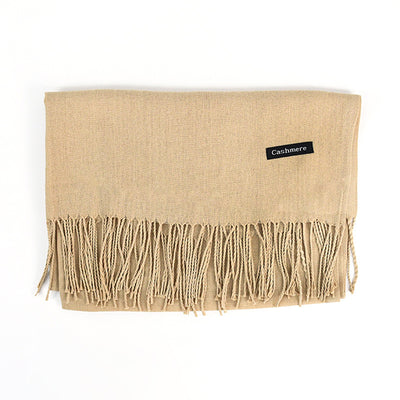 Bufanda Ligera de Color Liso con Flecos Elegantes - Image 28