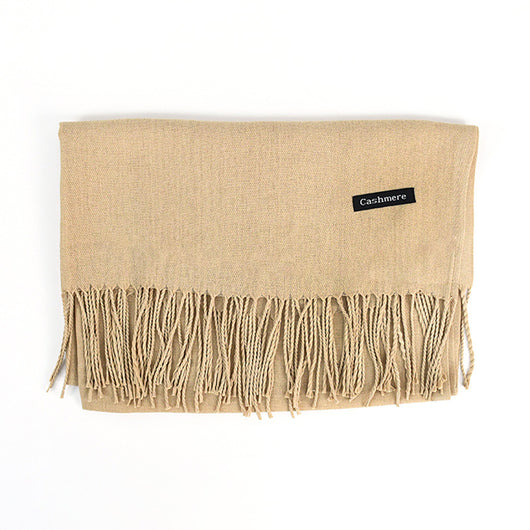 Bufanda Ligera de Color Liso con Flecos Elegantes - Image 28