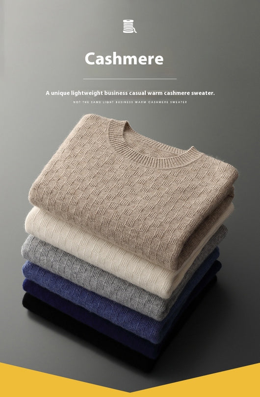 Suéter de Cachemira Gruesa para Hombre - Cuello Redondo Elegante para Otoño e Invierno - Image 13