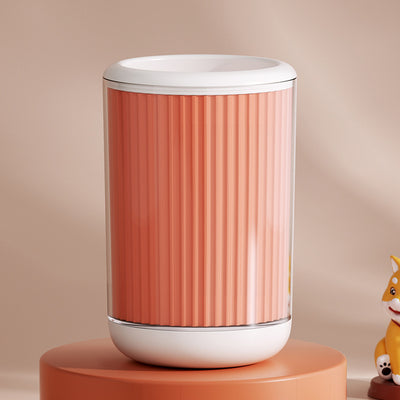 Light blue pet foot washing cup with a white paw print design, ribbed texture, and smooth base. - Image 10