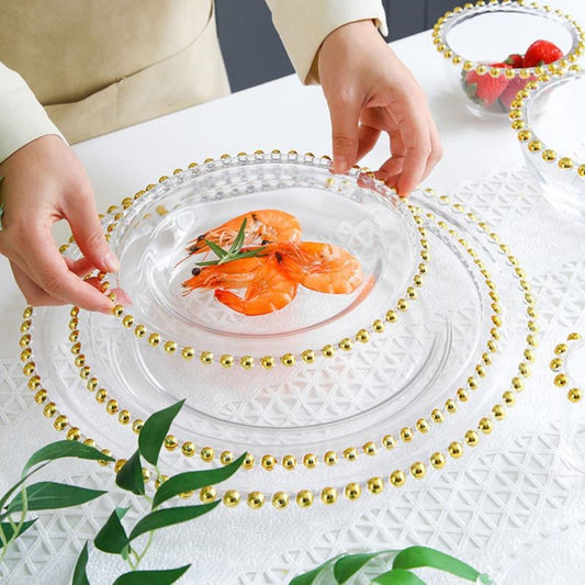 Plato de Vidrio con Diseño de Corazón para Frutas y Postres
