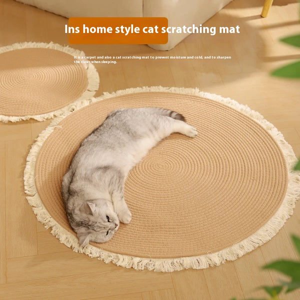 Cama Nido para Gatos con Colchoneta Resistente y Cuerda de Algodón
