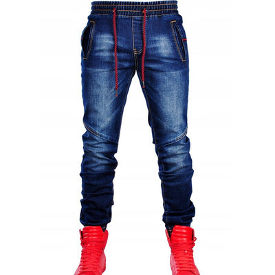 Pantalones Vaqueros Azules Elásticos con Cintura Ajustable para Hombre - Image 13