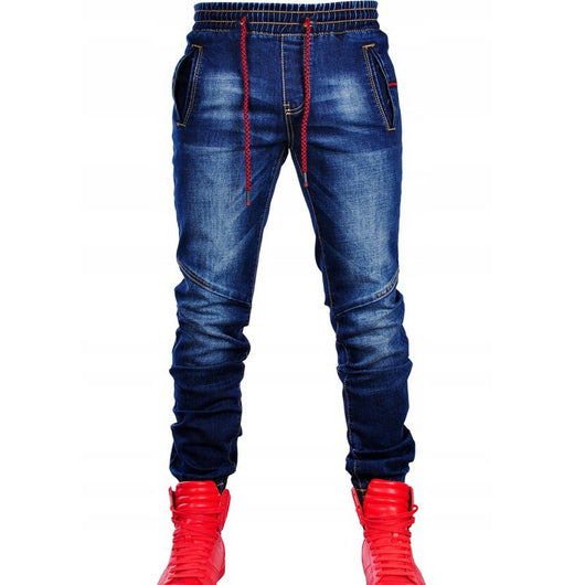 Pantalones Vaqueros Azules Elásticos con Cintura Ajustable para Hombre - Image 13