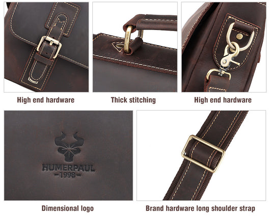 Bolso Bandolera de Cuero Genuino Premium Estilo Retro - Image 13