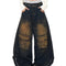 Pantalones Cargo Vintage Desgastados Multi-bolsillos Pierna Ancha Suelta