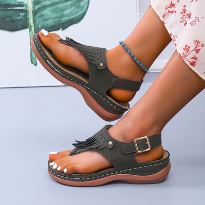 Sandalias de Playa Mujer con Corte Romano y Diseño Cuña - Image 8