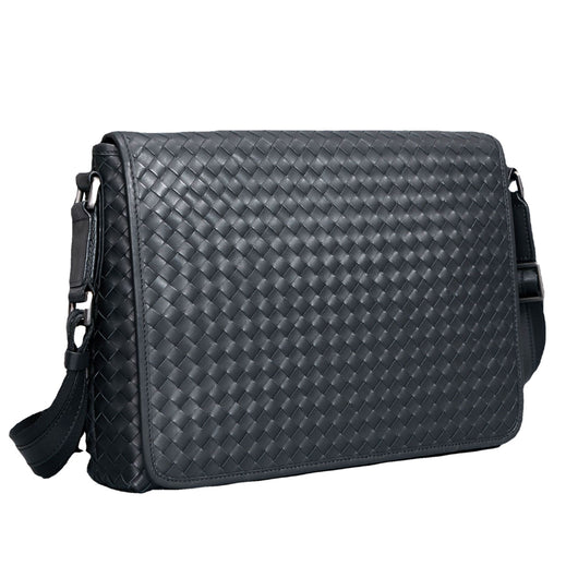 Bolso Mensajero de Cuero Tejido para Hombre - Estilo Ejecutivo - Image 11