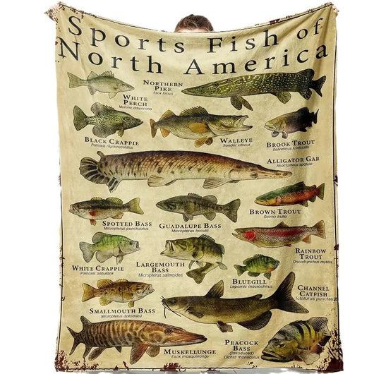 Manta Franela Estampada con Diseño de Peces de Dibujos Animados - Image 5