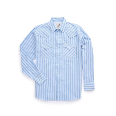 Camisa Occidental a Rayas de Manga Larga para Hombre - Image 13