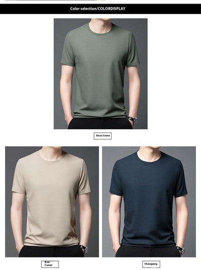 Playera Holgada de Cuello Redondo con Textura Waffle para Hombre - Image 19