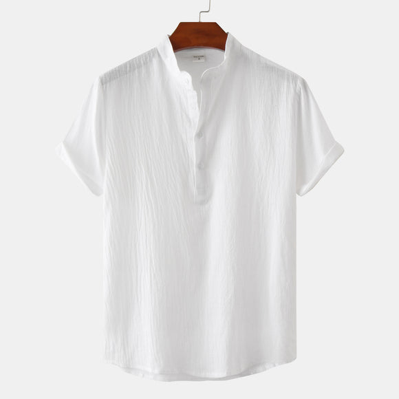 Camisa Masculina Básica de Manga Curta - Perfeita para Praia e Verão