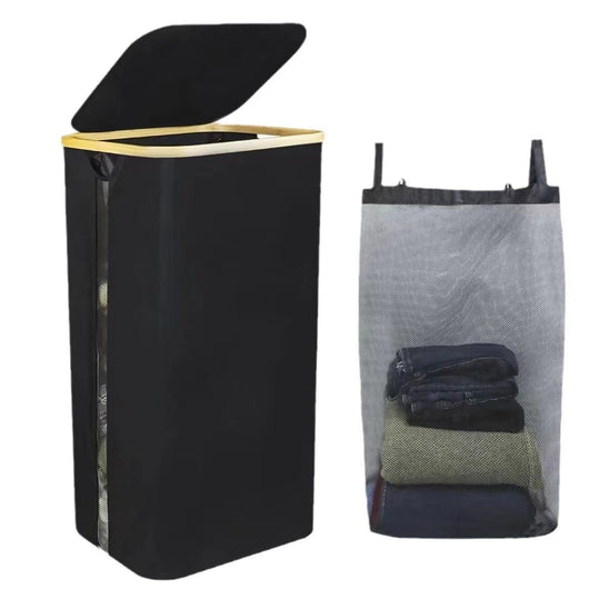 Canasta Plegable para Ropa Sucia con Tapa y Protección Antipolvo - Image 33