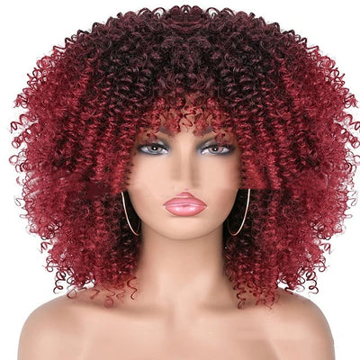 Peluca de Cabello Rizado Sintético con Malla Fina - Image 34