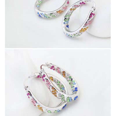Aretes Ovalados de Cristal y Diamante - Image 9