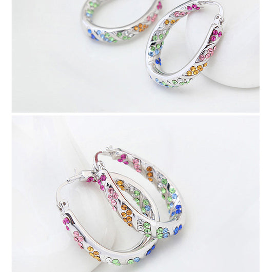 Aretes Ovalados de Cristal y Diamante - Image 9