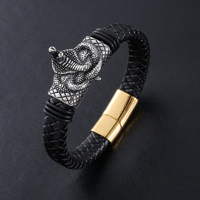 Pulsera de Cuero con Cierre Magnético y Animal Personalizado para Hombre - Image 4