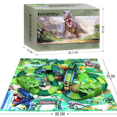 Juguete de Carrera en Pista Eléctrica Tiranosauro Dinosaurio Ensamblable con Simulación - Image 8
