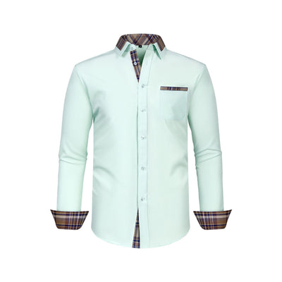 Camisa Manga Larga Hombre con Cuello Floral Patchwork - Image 13