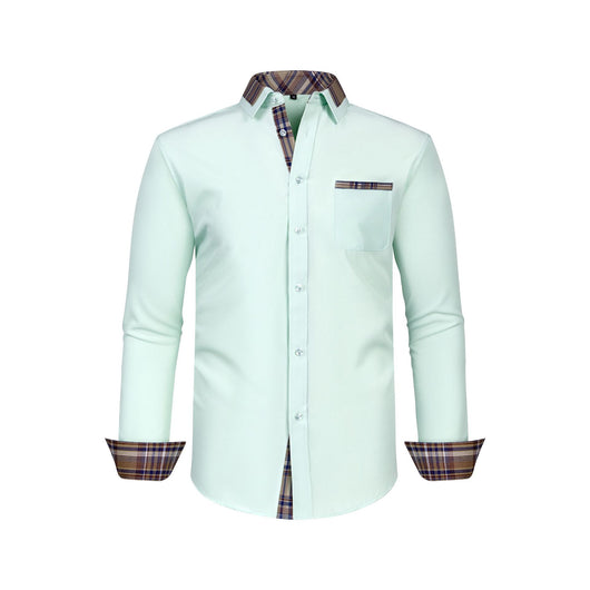 Camisa Manga Larga Hombre con Cuello Floral Patchwork - Image 13