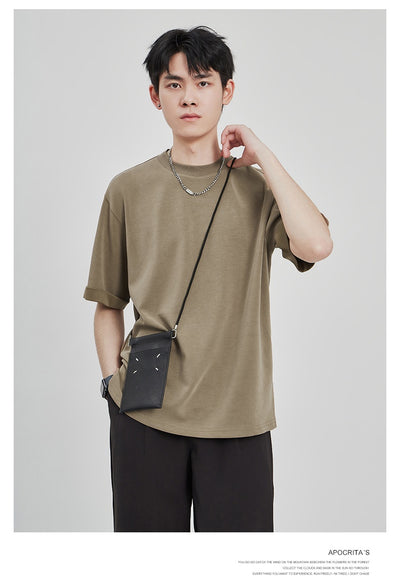 Camiseta Drape Suelta para Hombre - Estilo Casual Relajado - Image 23