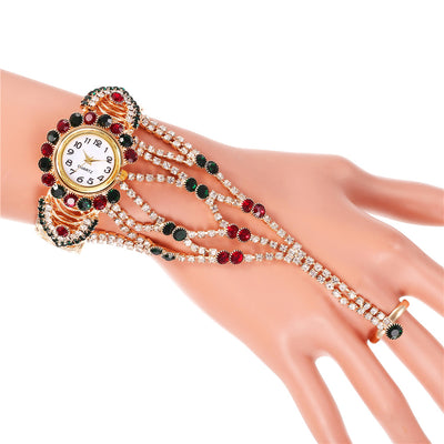 Reloj Pulsera Mujer con Cadena de Diamantes y Garra de Cristal - Image 3