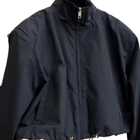 Abrigo Trench Corto para Mujer con Cuello Parado Casual - Image 2