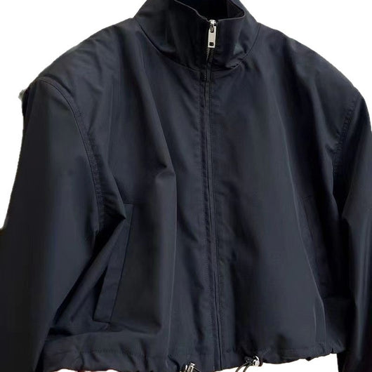 Abrigo Trench Corto para Mujer con Cuello Parado Casual - Image 2