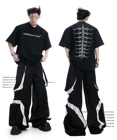 Playera Manga Corta Hombre con Diseño de Espina Dorsal y Remaches - Image 15